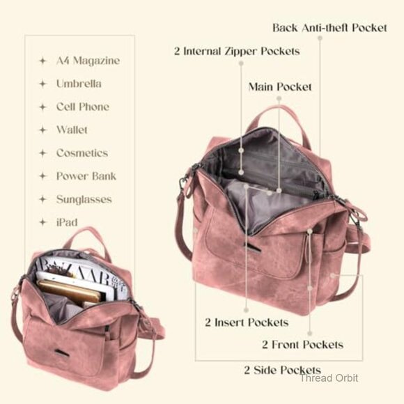 Small Waterproof Anti-Theft Convertible Backpack Purse for Women main image 5